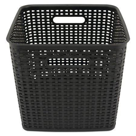 Advantus Storage Bin, Plastic, 12.5 in W, 11.13 in H, Black 40376